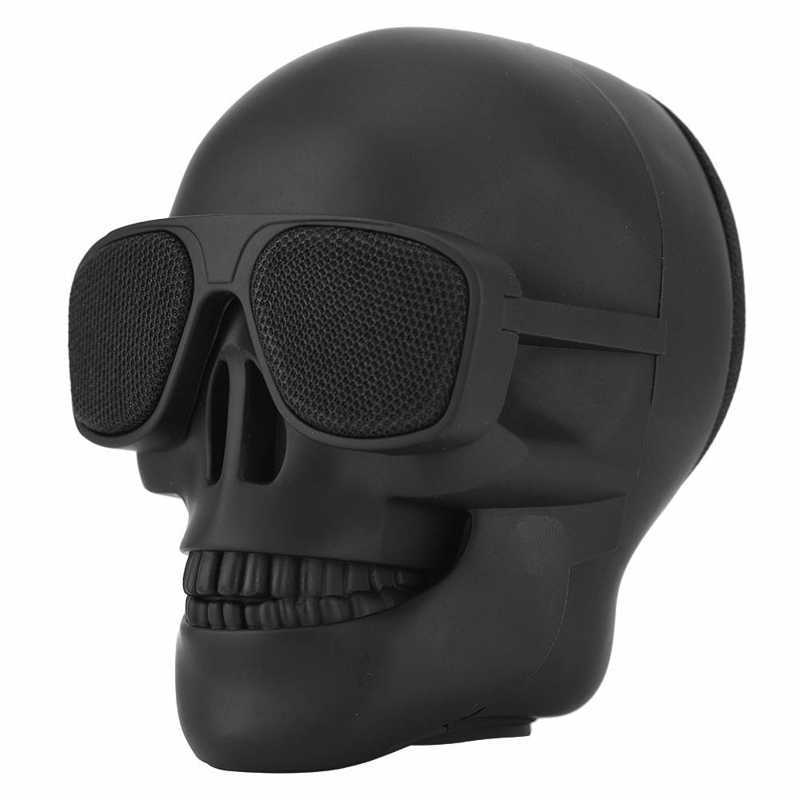 KTX-970963 Creative Skull Head Wireless Bluetooth Subwoofer Speaker - Black, Plastic Material