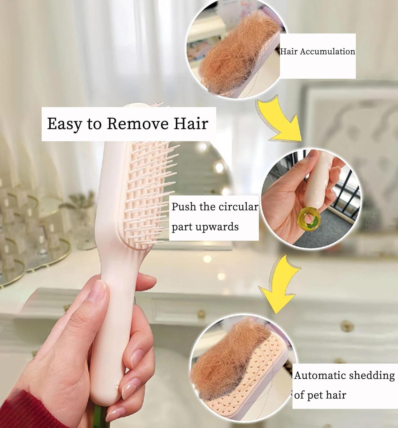 HKM-260691 Gentle Grooming Brush for Small Dogs - Dual-Sided Pin and Bristle Brush for Effective Coat Care