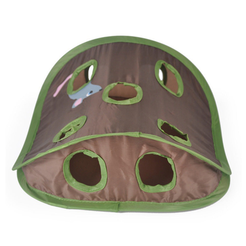 HKM-246163 Interactive Cat Toy with 9-Hole Tunnel for Pouncing and Hunting Fun
