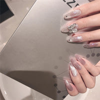 HKM-662547 Spar Cat Eye Zircon Butterfly Nail Art – 24 Piece Set, 20g Nail Patch
