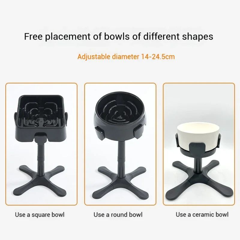HKM-420179 Adjustable Elevated Dog Food and Water Bowl Stand with Anti-Slip Design for Medium and Large Pets