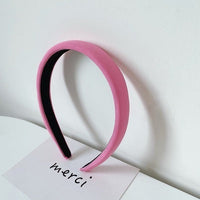 HKM-306643 Korean Style Pure Color Sponge Hair Band with Pearl Headband Options