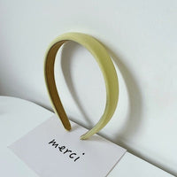 HKM-306643 Korean Style Pure Color Sponge Hair Band with Pearl Headband Options