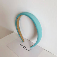 HKM-306643 Korean Style Pure Color Sponge Hair Band with Pearl Headband Options