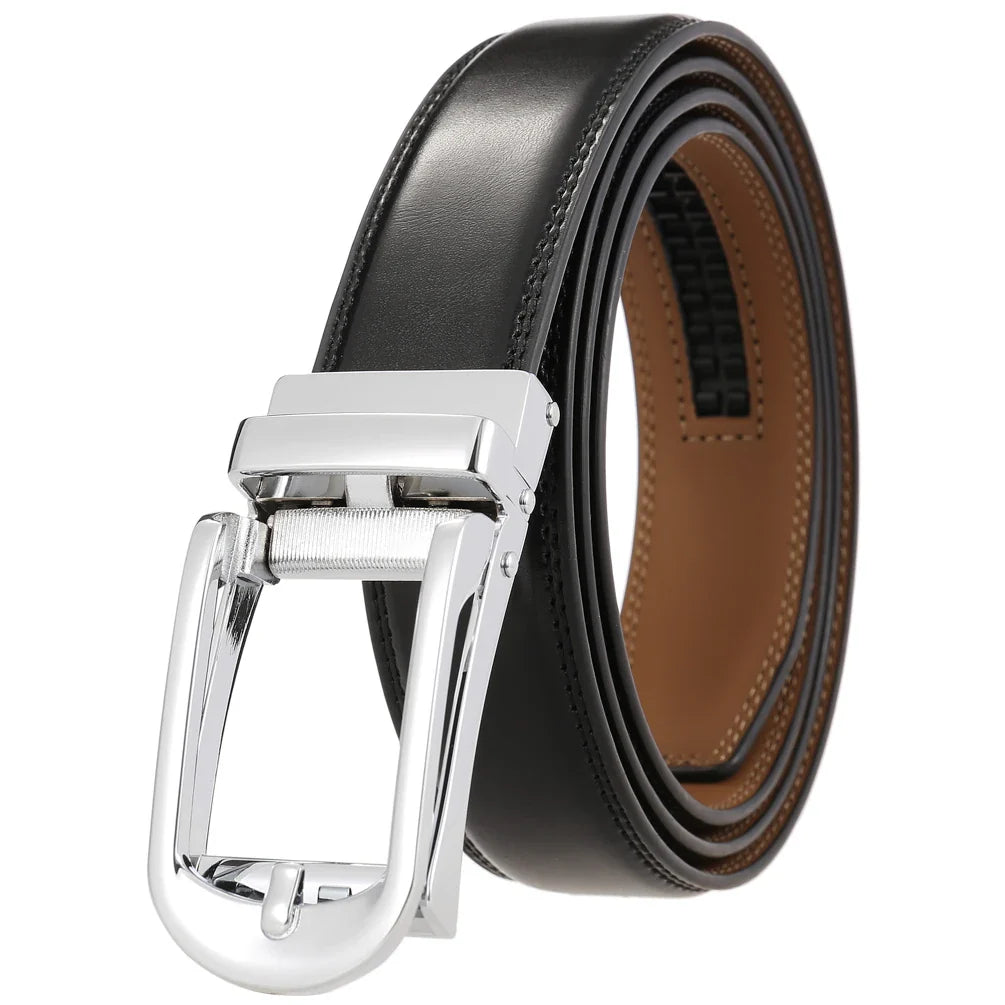 HKM-149843 Reversible Pull Buckle Casual Leather Belt - Model LY33-23425-1