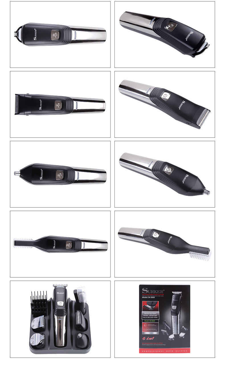 HKM-742163 Rechargeable Electric Shaver with Barber Scissors - 5W Power, 60 Minutes Use Time
