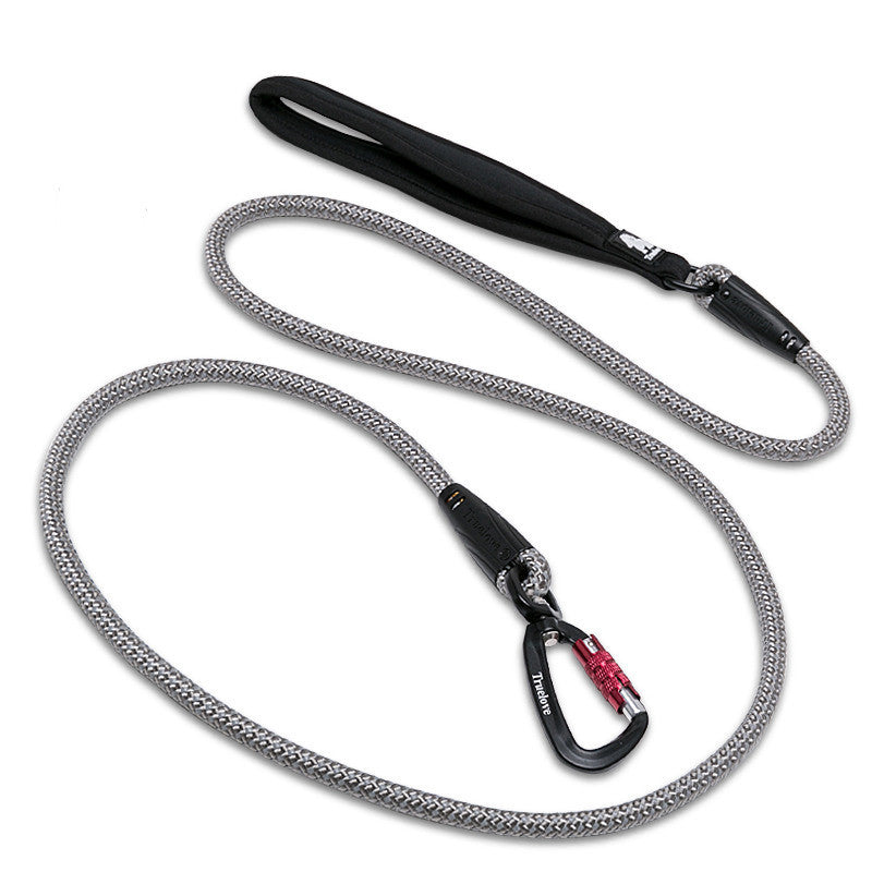 HKM-262803 Reflective Nylon Dog Leash with Round Rope and Climbing Buckle - Available in Orange, Gray, Green, and Black