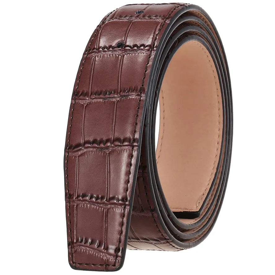HKM-427795 Genuine Leather 3.8CM Colourful Punching Belt - Versatile Fashion Accessory