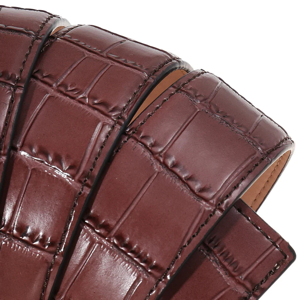 HKM-427795 Genuine Leather 3.8CM Colourful Punching Belt - Versatile Fashion Accessory