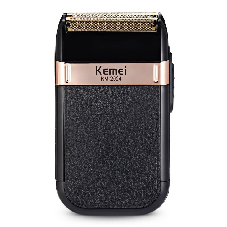 HKM-708243 Rechargeable Double Mesh Razor for Face, Hair, and Body - 45 Minutes Runtime, Washable Design, Black with Gold and Silver Accents