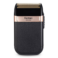 HKM-708243 Rechargeable Double Mesh Razor for Face, Hair, and Body - 45 Minutes Runtime, Washable Design, Black with Gold and Silver Accents