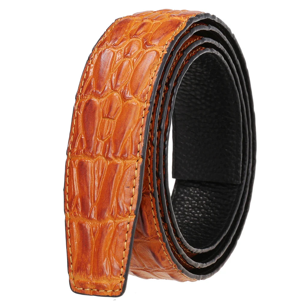 HKM-230035 Automatic Buckle Leather Belt for Men - Model Ly35-3857, Customisable Design, Genuine Leather Material