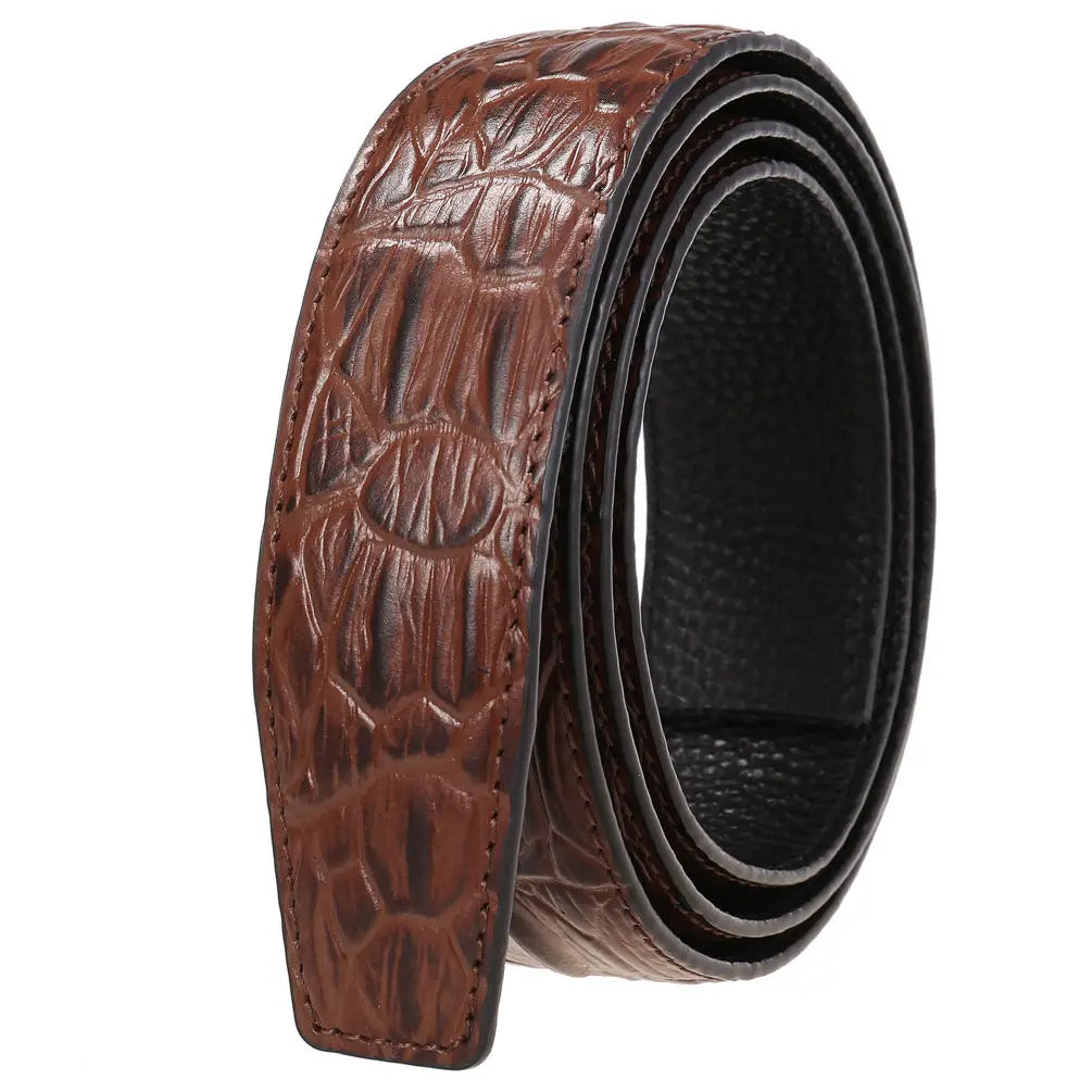 HKM-230035 Automatic Buckle Leather Belt for Men - Model Ly35-3857, Customisable Design, Genuine Leather Material