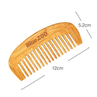 HKM-429651 Bamboo Crescent Portable Hairdressing Comb - Anti-static Wooden Massage Comb (10-15CM)