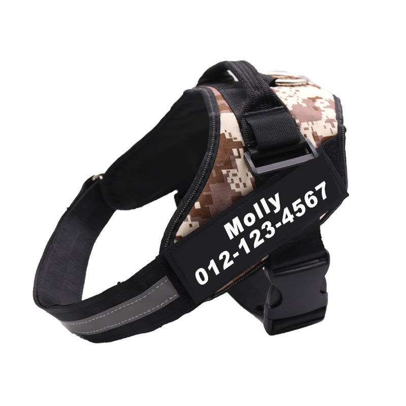 HKM-424659 Personalized No Pull Reflective Breathable Adjustable Dog Harness for Small to Large Dogs