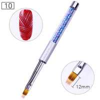 HKM-985619 10-Piece UV Nail Brush Tool Set with 12.6 cm Handles for Nail Art Application