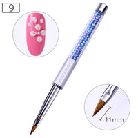 HKM-985619 10-Piece UV Nail Brush Tool Set with 12.6 cm Handles for Nail Art Application