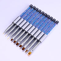 HKM-985619 10-Piece UV Nail Brush Tool Set with 12.6 cm Handles for Nail Art Application