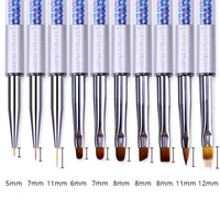 HKM-985619 10-Piece UV Nail Brush Tool Set with 12.6 cm Handles for Nail Art Application