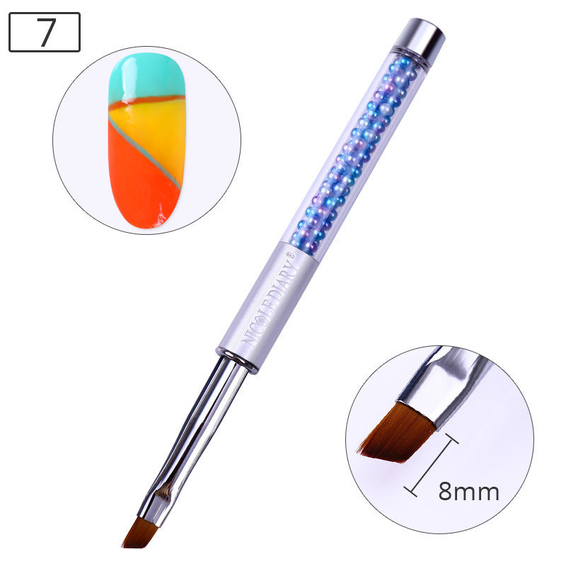HKM-985619 10-Piece UV Nail Brush Tool Set with 12.6 cm Handles for Nail Art Application