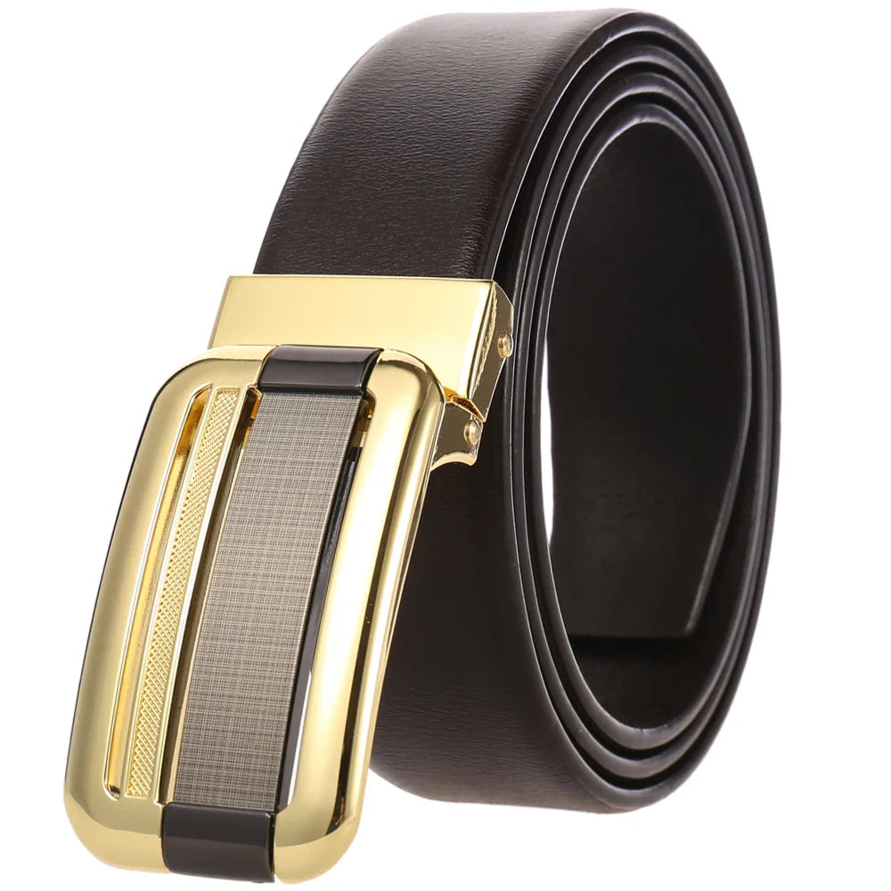 HKM-933971 Vintage Leather Belt for Men with Punched Design, Model JC35-648-4
