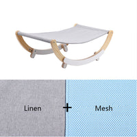 HKM-761683 Wooden Cat and Small Dog Pet Nest with Cushioned Pads and Anti-Slip Design