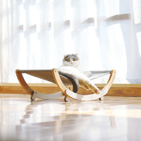 HKM-761683 Wooden Cat and Small Dog Pet Nest with Cushioned Pads and Anti-Slip Design