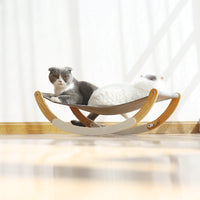 HKM-761683 Wooden Cat and Small Dog Pet Nest with Cushioned Pads and Anti-Slip Design