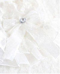 HKM-681235 Elegant Lace Bow Skirt for Small Pets ¨C Comfortable Cotton Wedding Dress in White