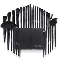 HKM-625107 32-Piece Professional Makeup Brush Set with Portable Wooden Handle and Soft Artificial Fiber Bristles