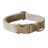 HKM-078867 Nude Velvet Dog Collar with Bow Detail - Casual All-Season Accessory