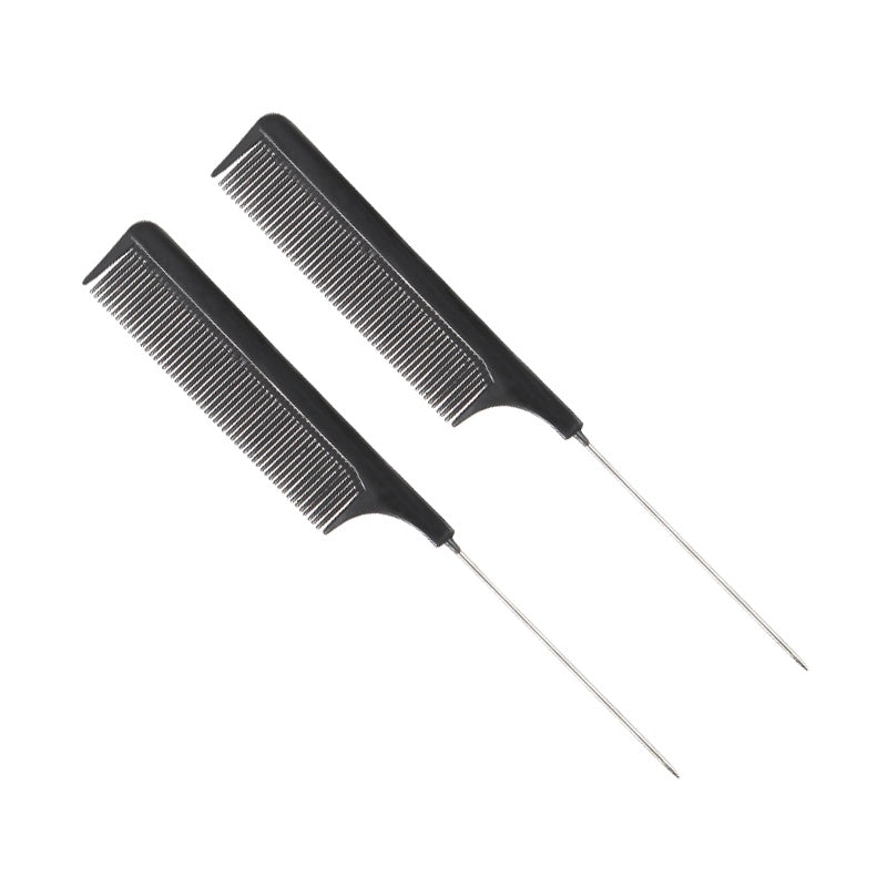 HKM-512467 Precision Tail Comb with Close Teeth - Black Plastic Design