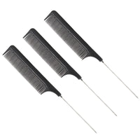 HKM-512467 Precision Tail Comb with Close Teeth - Black Plastic Design
