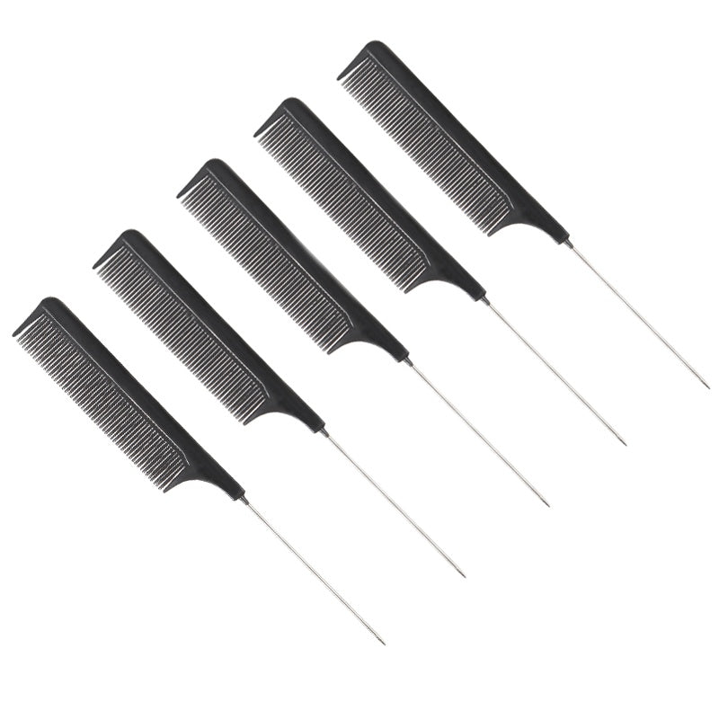 HKM-512467 Precision Tail Comb with Close Teeth - Black Plastic Design