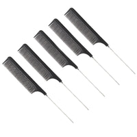 HKM-512467 Precision Tail Comb with Close Teeth - Black Plastic Design