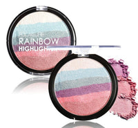 HKM-649619 Rainbow Highlighter Palette with 6 Shimmer Shades for Versatile Makeup Looks