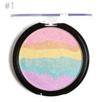 HKM-649619 Rainbow Highlighter Palette with 6 Shimmer Shades for Versatile Makeup Looks