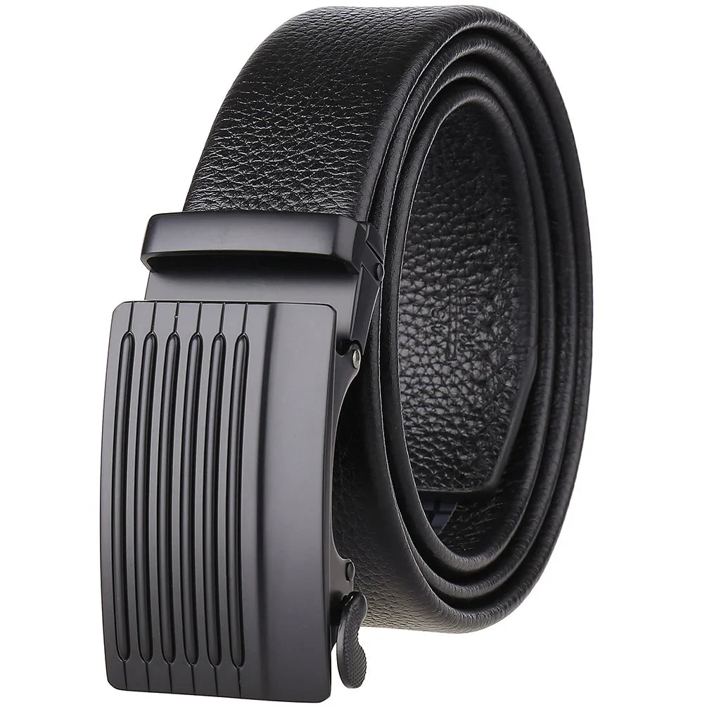 HKM-506835 Adjustable Casual Self-Buckle Belt for Men in Black