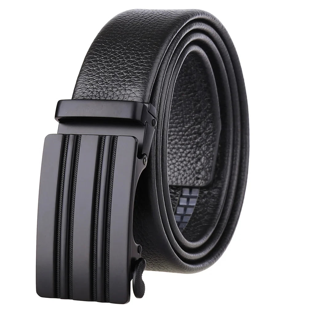 HKM-506835 Adjustable Casual Self-Buckle Belt for Men in Black