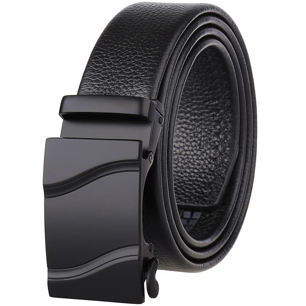 HKM-506835 Adjustable Casual Self-Buckle Belt for Men in Black
