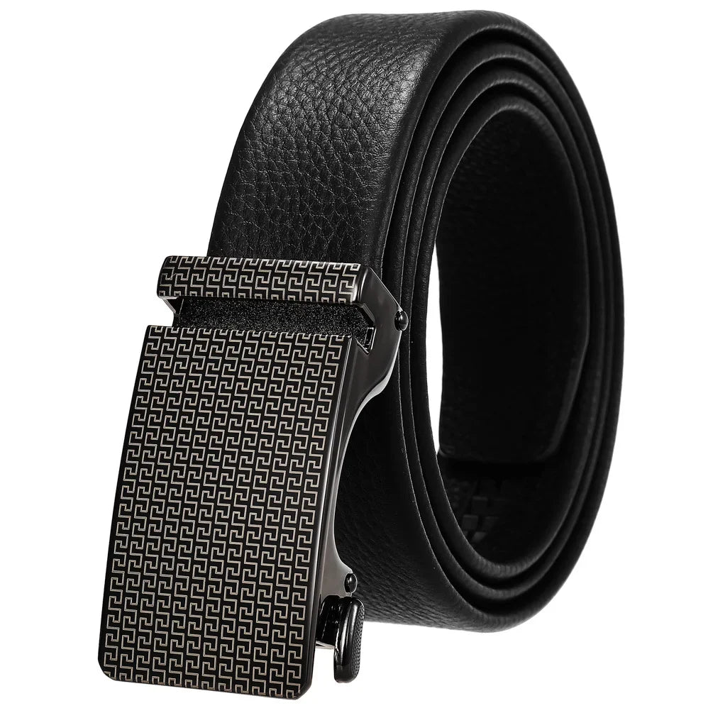 HKM-506835 Adjustable Casual Self-Buckle Belt for Men in Black