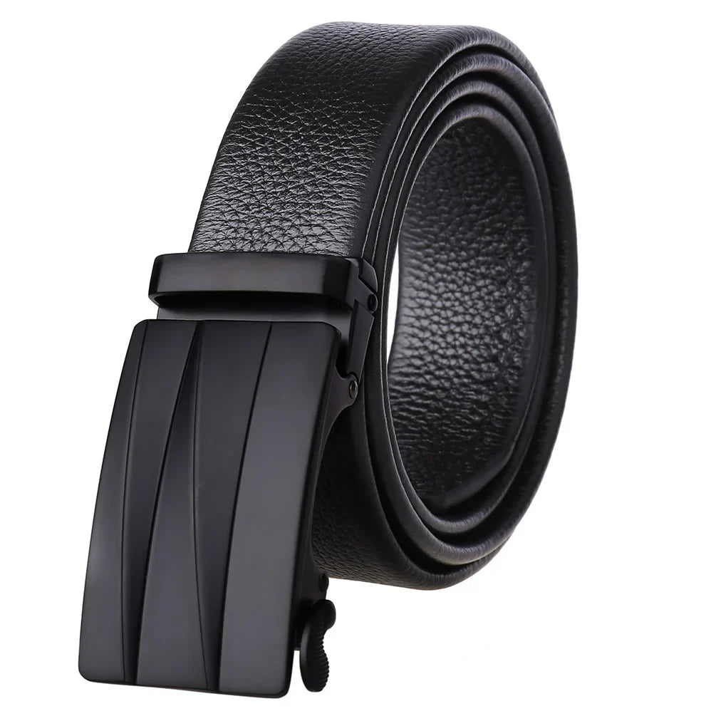 HKM-506835 Adjustable Casual Self-Buckle Belt for Men in Black