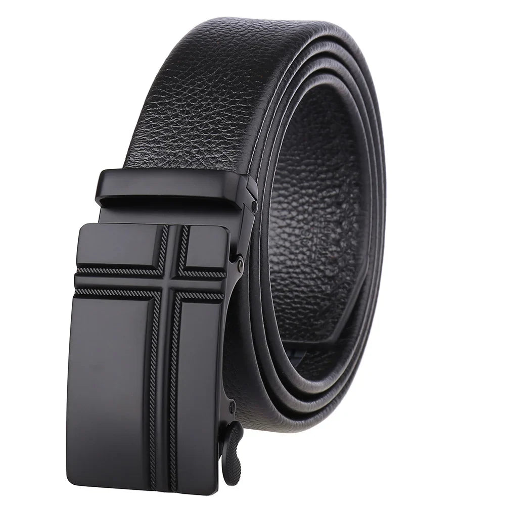 HKM-506835 Adjustable Casual Self-Buckle Belt for Men in Black