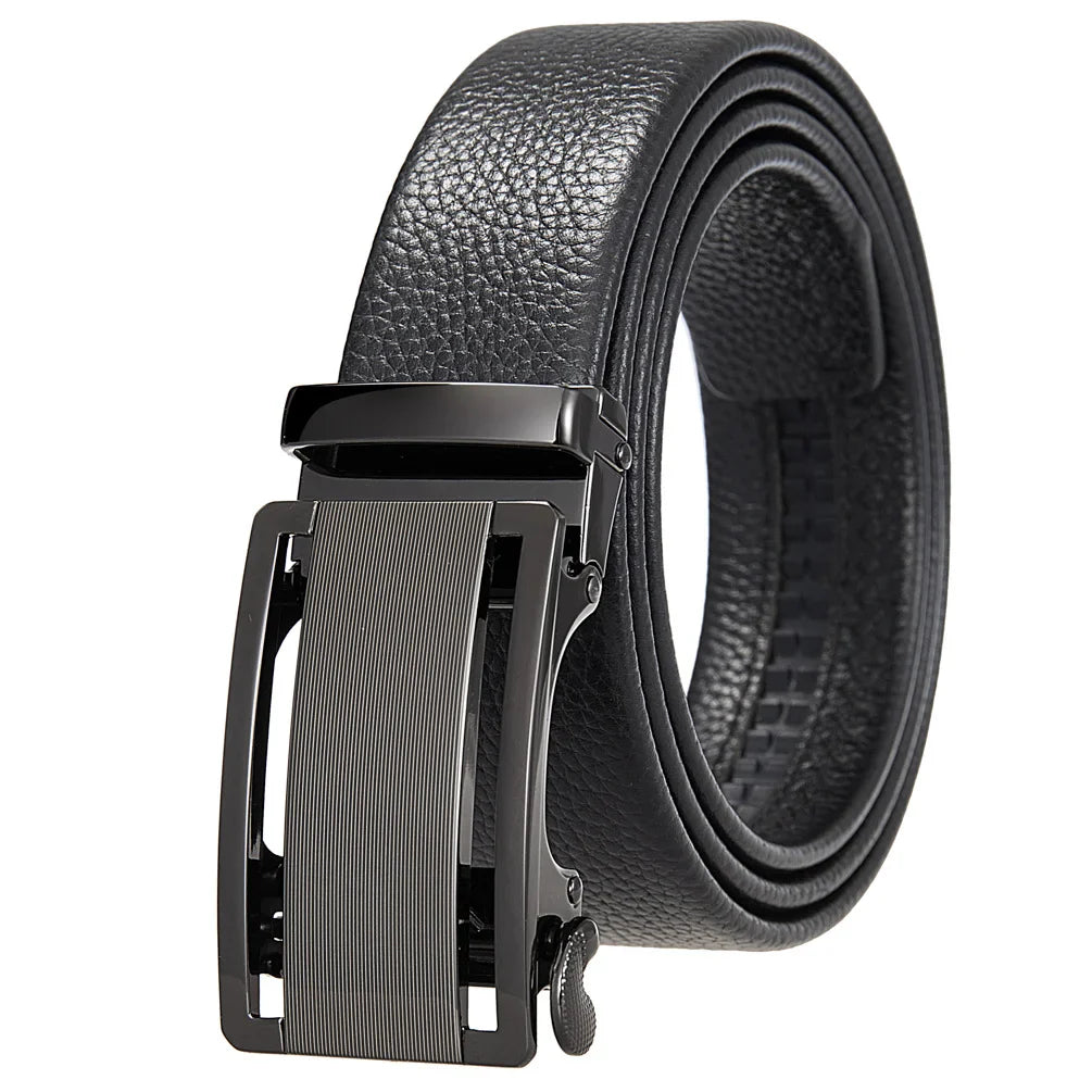 HKM-506835 Adjustable Casual Self-Buckle Belt for Men in Black