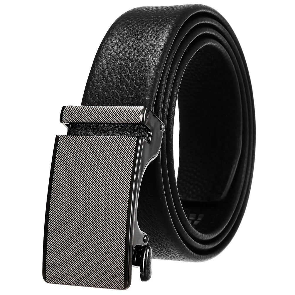 HKM-506835 Adjustable Casual Self-Buckle Belt for Men in Black