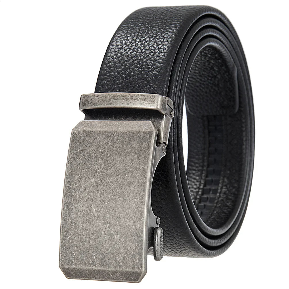 HKM-506835 Adjustable Casual Self-Buckle Belt for Men in Black