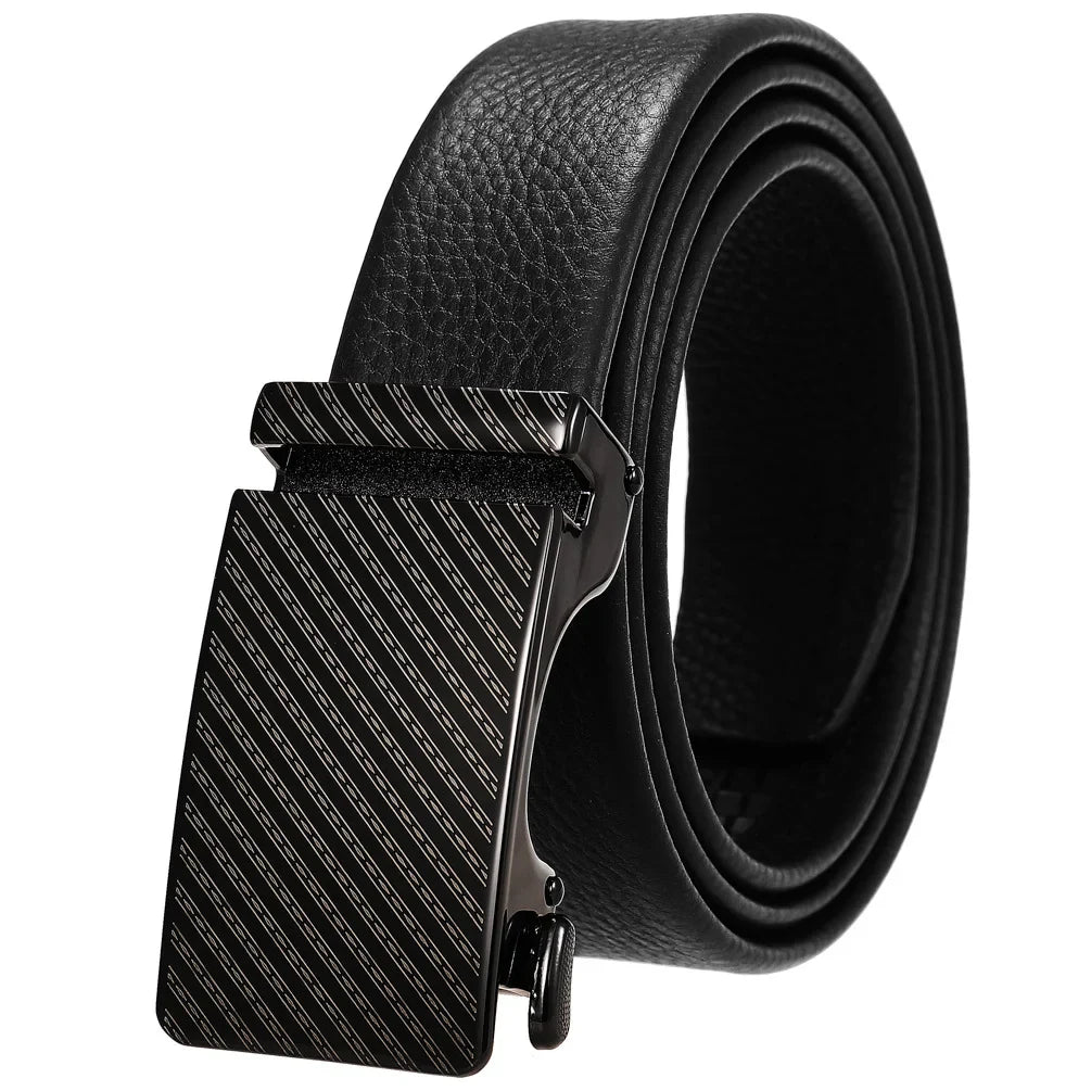 HKM-506835 Adjustable Casual Self-Buckle Belt for Men in Black