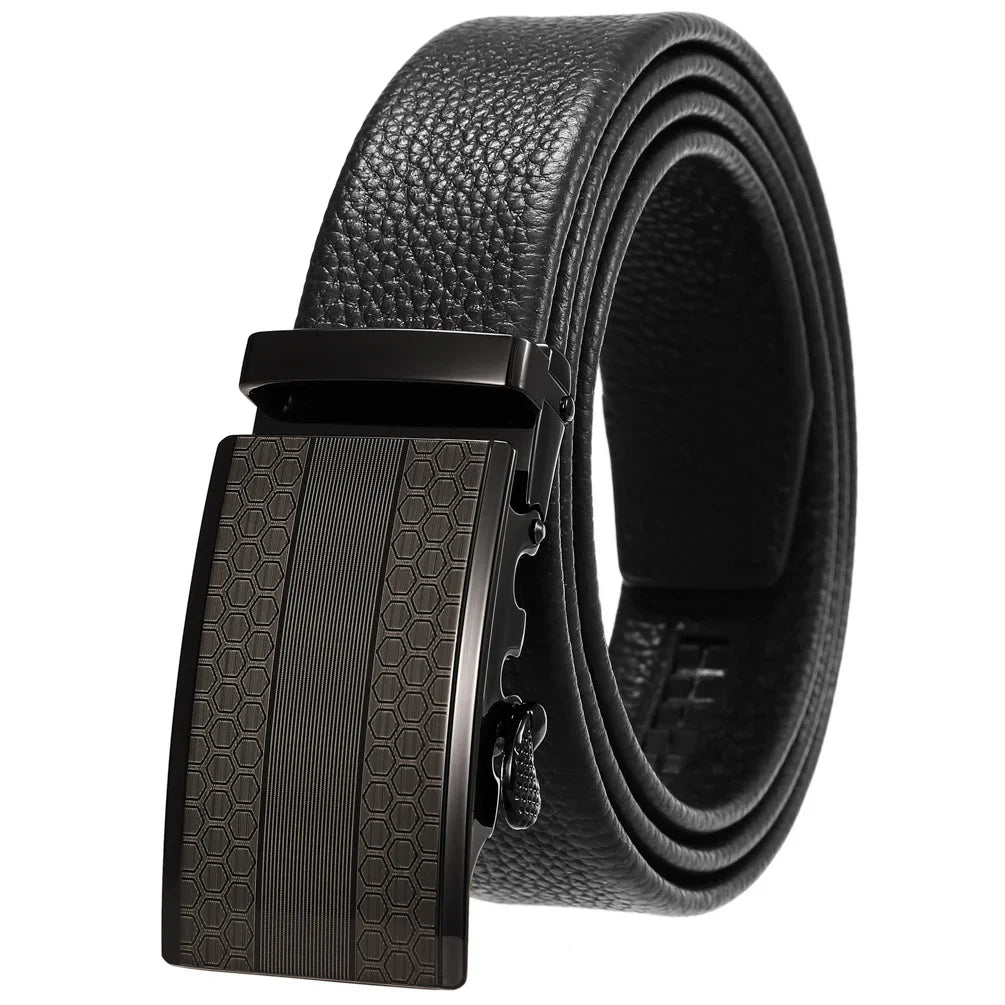 HKM-506835 Adjustable Casual Self-Buckle Belt for Men in Black