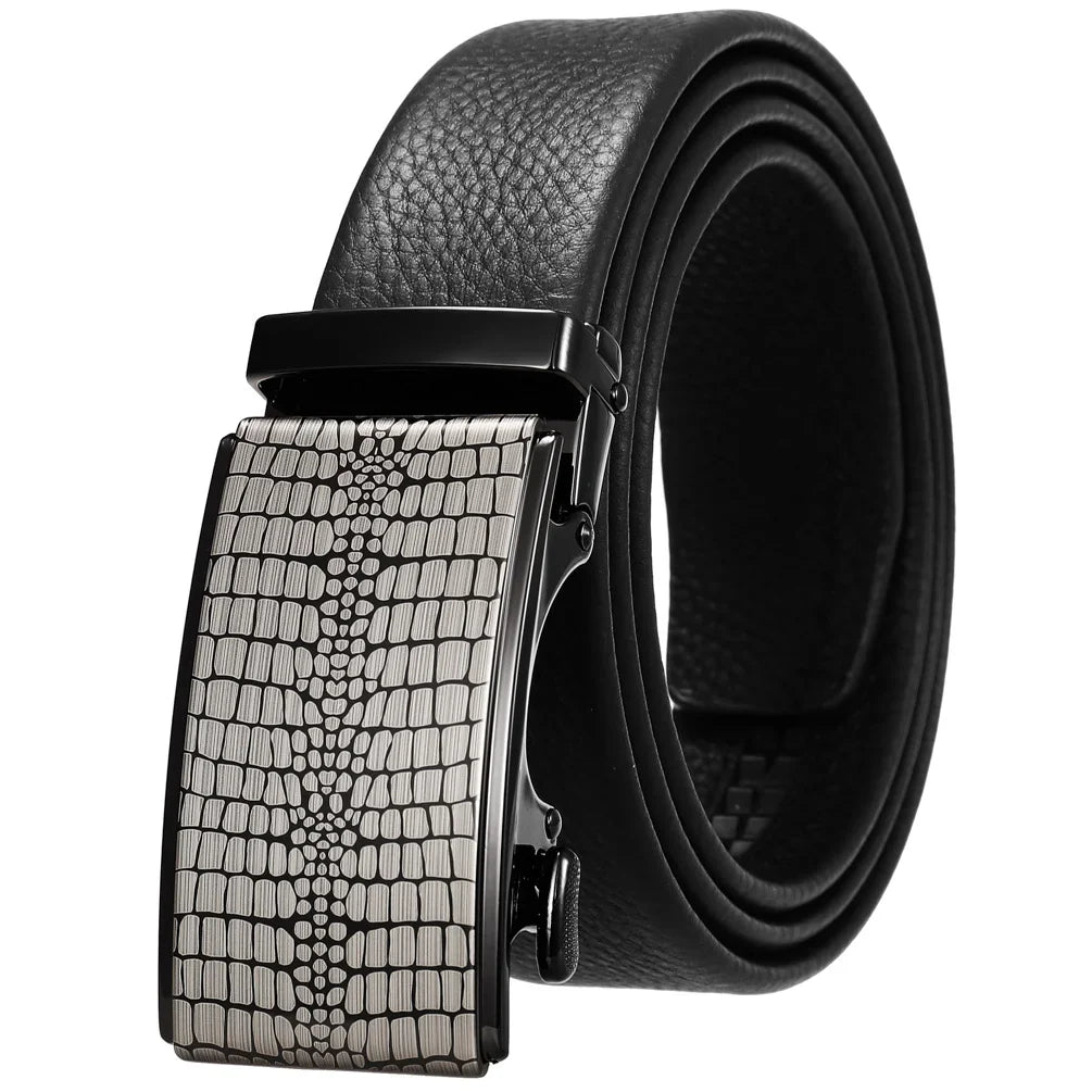 HKM-506835 Adjustable Casual Self-Buckle Belt for Men in Black