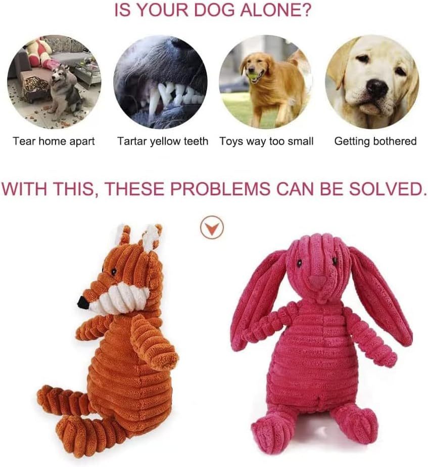 HKM-157395 Interactive Squeaky Plush Chew Toy for Small to Medium Pets